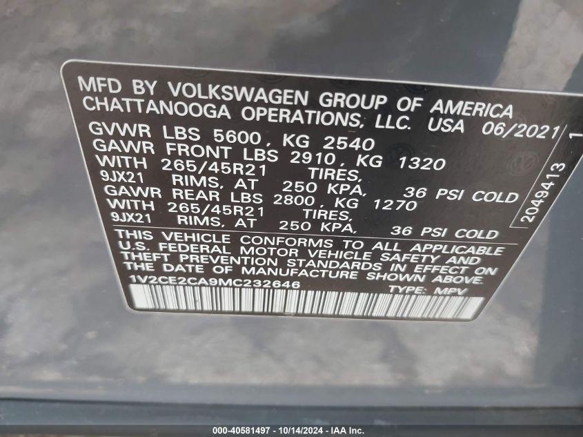 VOLKSWAGEN ATLAS CROSS SPORT 3.6L V6 SEL R-LINE 2021