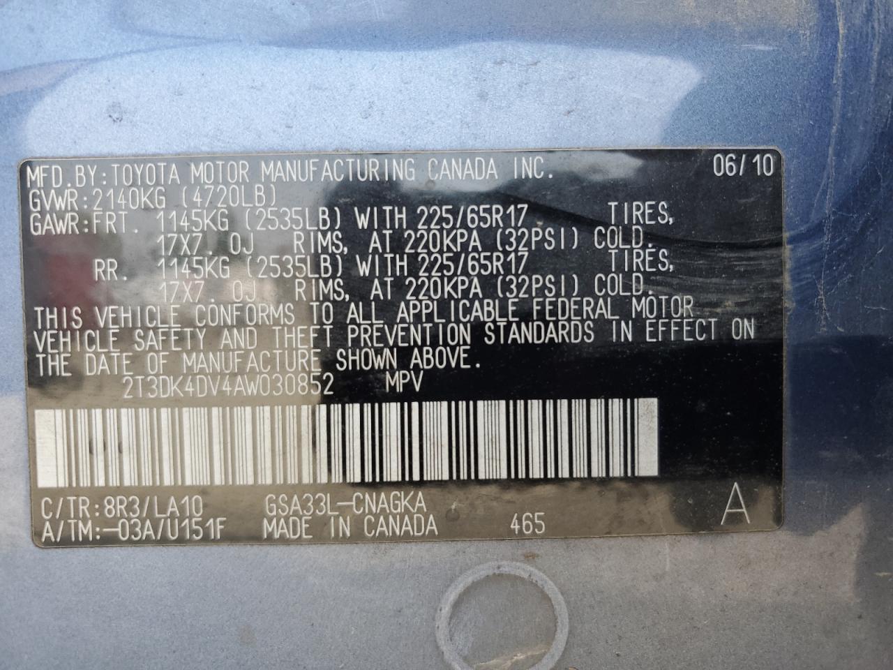 TOYOTA RAV4 LIMIT 2010