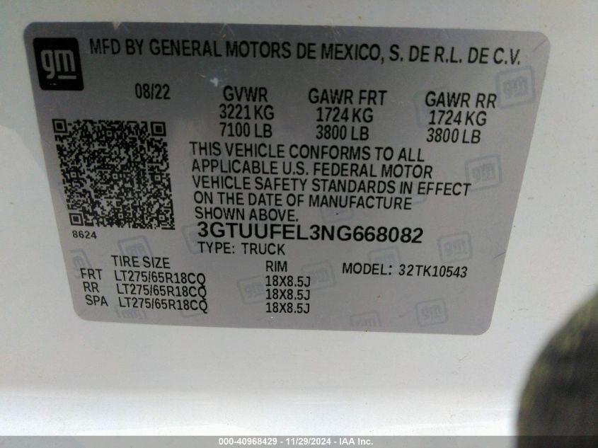 GMC SIERRA 1500 4WD  SHORT BOX AT4X 2022