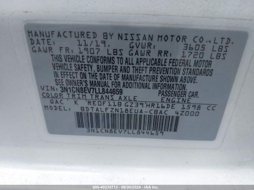 NISSAN VERSA SV XTRONIC CVT 2020