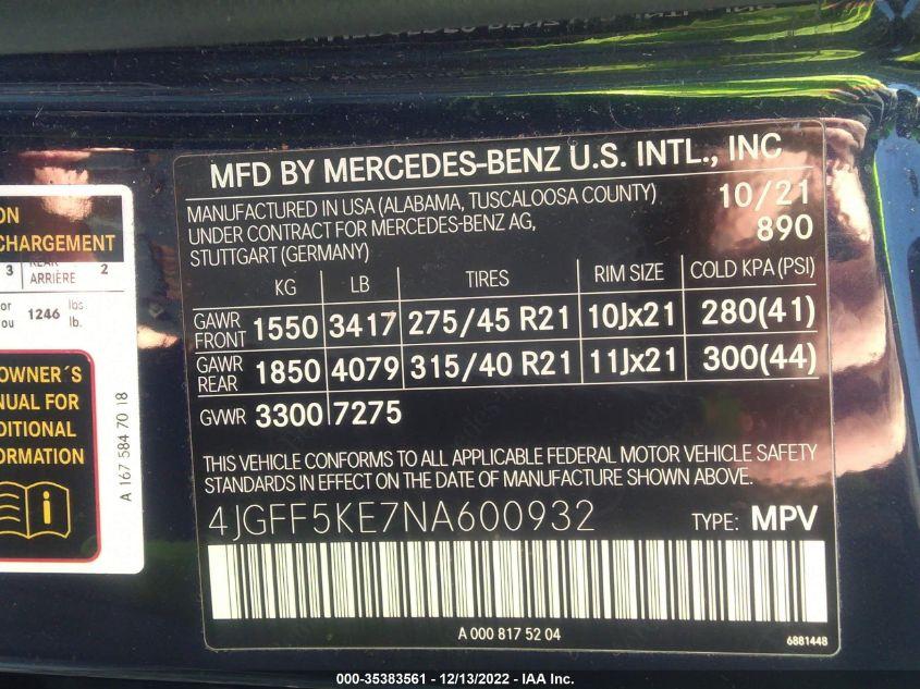 MERCEDES-BENZ GLS GLS 450 2022