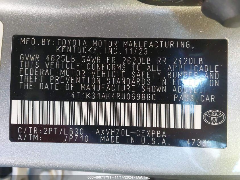 TOYOTA CAMRY HYBRID XSE 2024