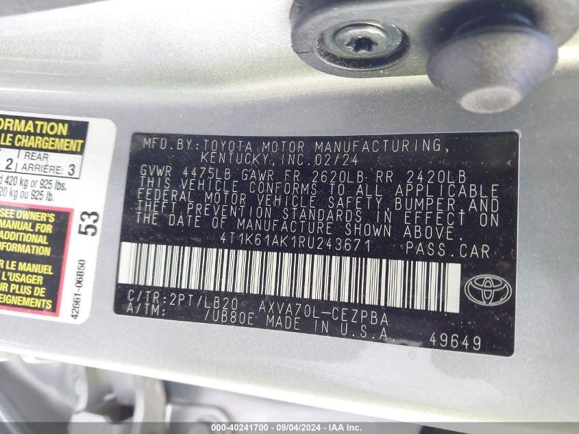 TOYOTA CAMRY XSE 2024