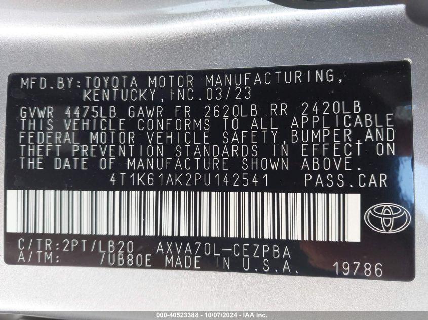 TOYOTA CAMRY XSE 2023