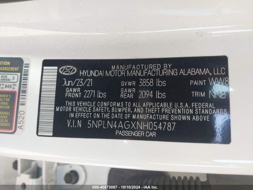 HYUNDAI ELANTRA SEL 2022