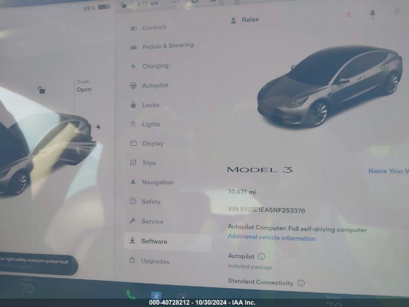 TESLA MODEL 3 REAR-WHEEL DRIVE 2022