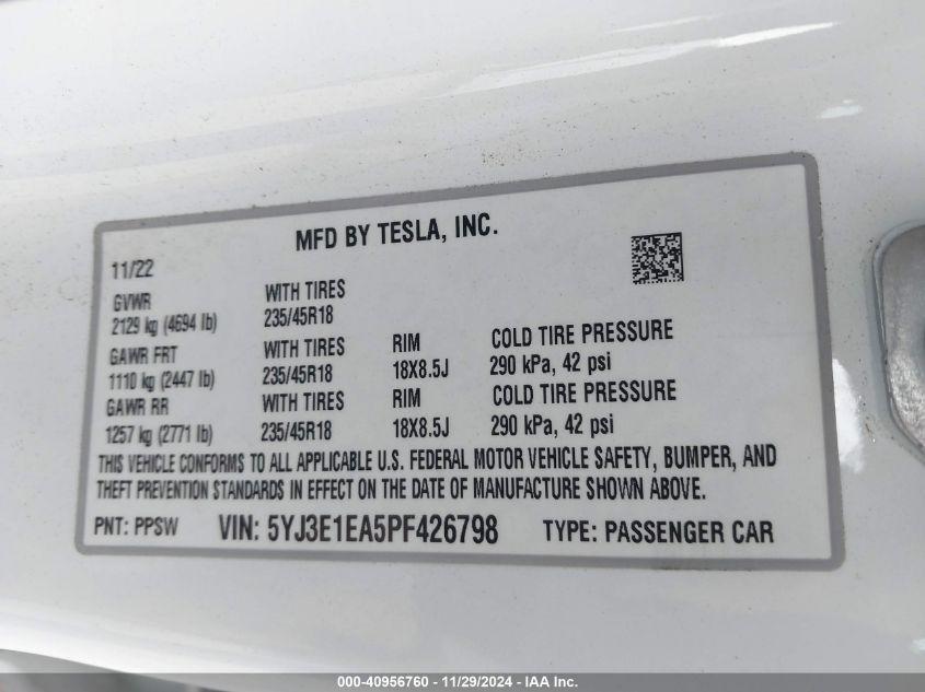 TESLA MODEL 3 REAR-WHEEL DRIVE 2023