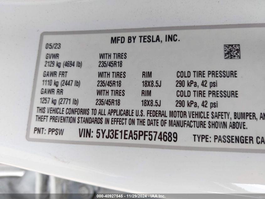 TESLA MODEL 3 REAR-WHEEL DRIVE 2023