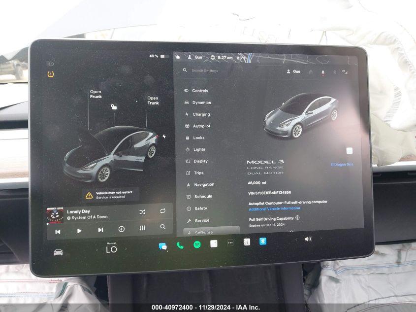 TESLA MODEL 3 LONG RANGE DUAL MOTOR ALL-WHEEL DRIVE 2022