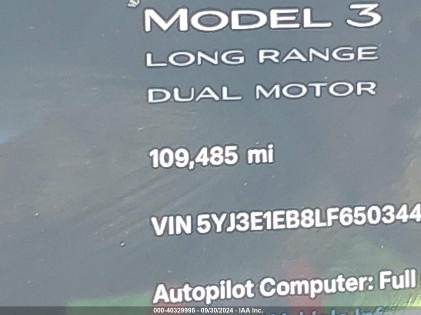 TESLA MODEL 3 LONG RANGE DUAL MOTOR ALL-WHEEL DRIVE 2020