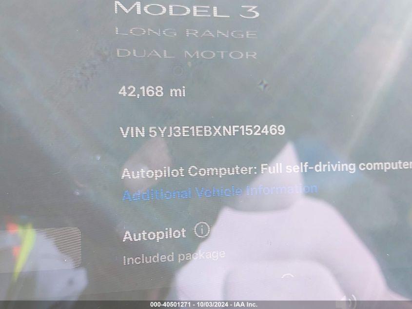 TESLA MODEL 3 LONG RANGE DUAL MOTOR ALL-WHEEL DRIVE 2022