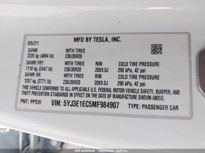 TESLA MODEL 3 PERFORMANCE DUAL MOTOR ALL-WHEEL DRIVE 2021