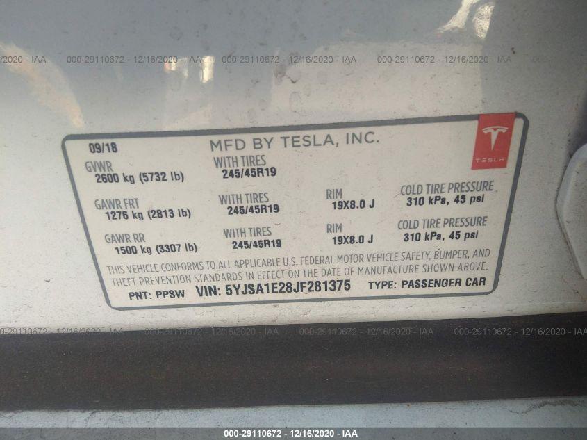 TESLA MODEL S 75D/100D/P100D 2018