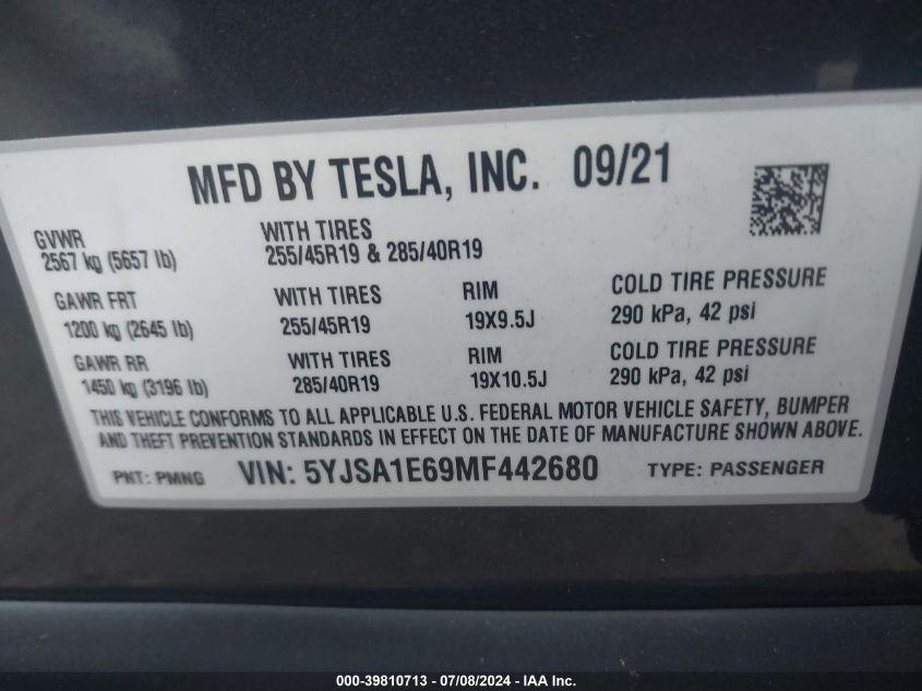 TESLA MODEL S PLAID TRI MOTOR ALL-WHEEL DRIVE 2021