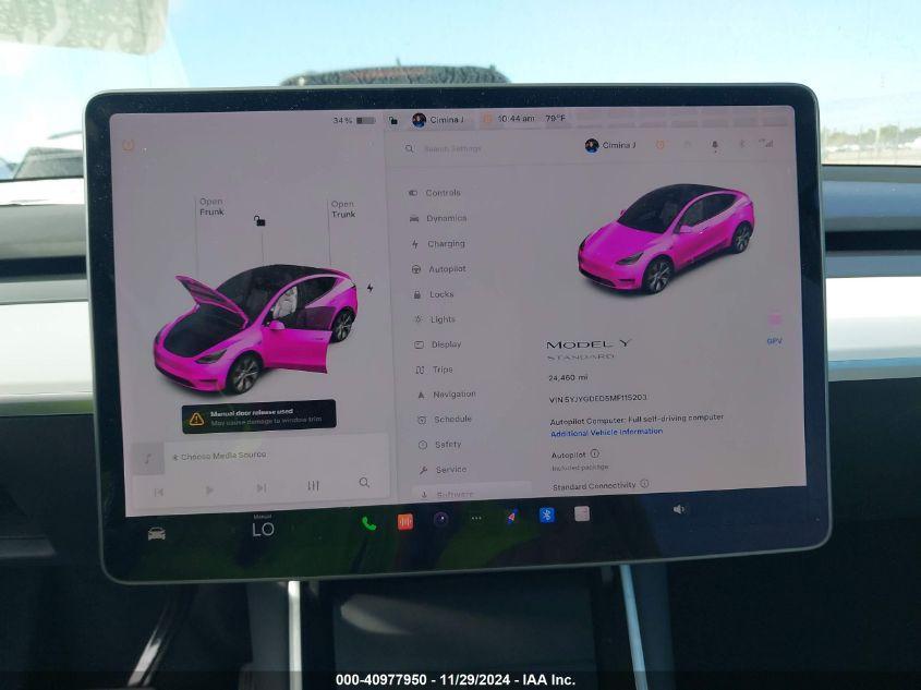 TESLA MODEL Y STANDARD RANGE REAR-WHEEL DRIVE 2021