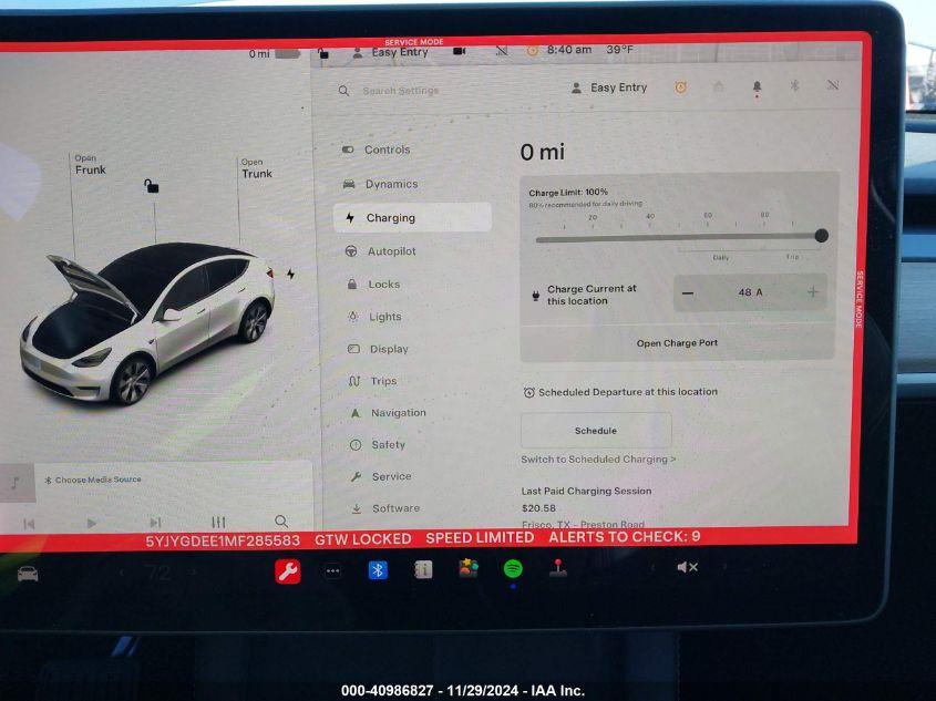 TESLA MODEL Y LONG RANGE DUAL MOTOR ALL-WHEEL DRIVE 2021