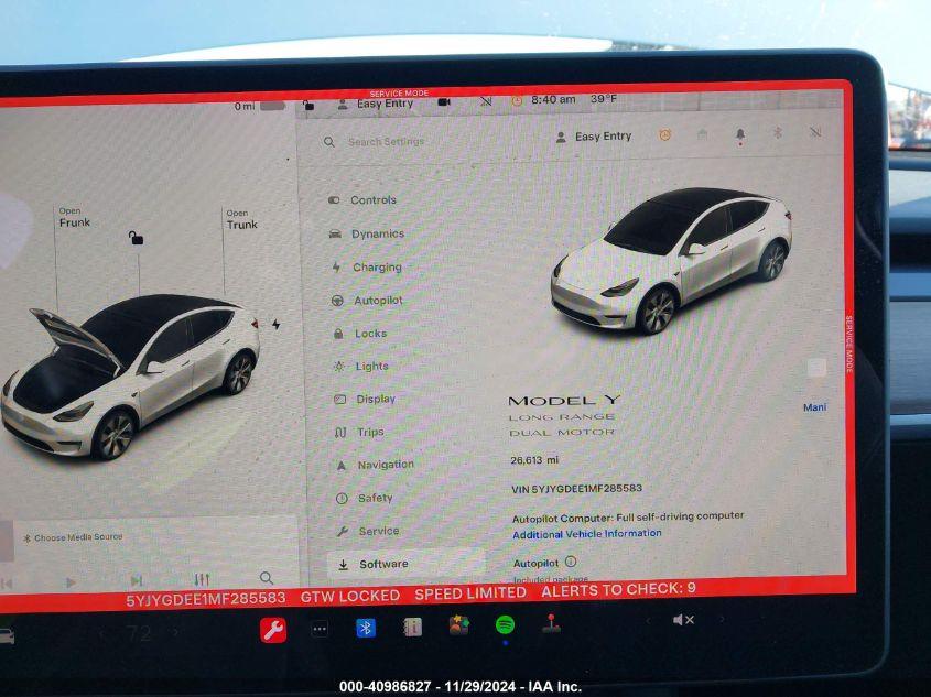 TESLA MODEL Y LONG RANGE DUAL MOTOR ALL-WHEEL DRIVE 2021