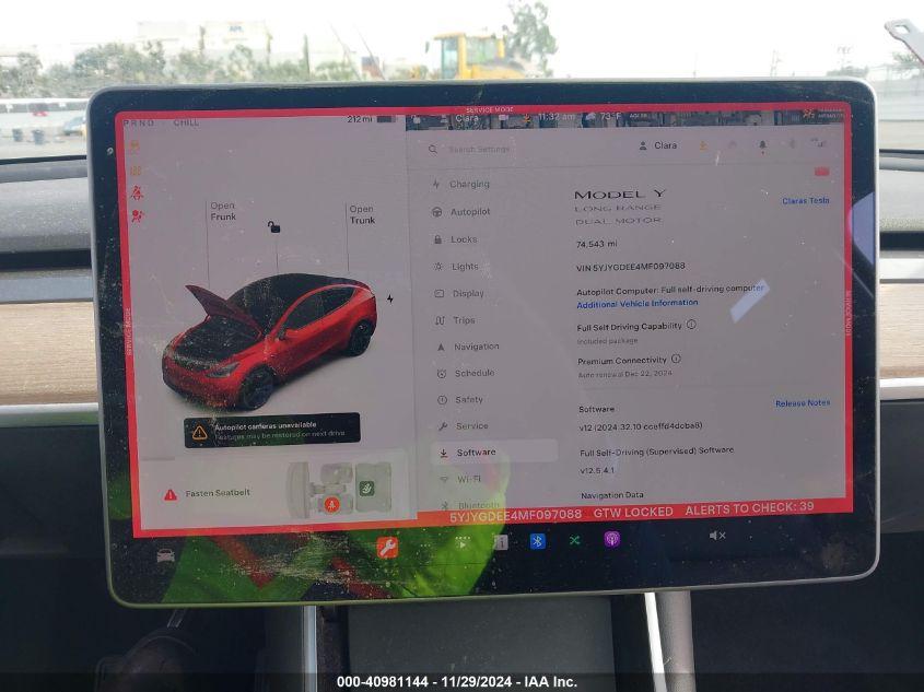 TESLA MODEL Y LONG RANGE DUAL MOTOR ALL-WHEEL DRIVE 2021