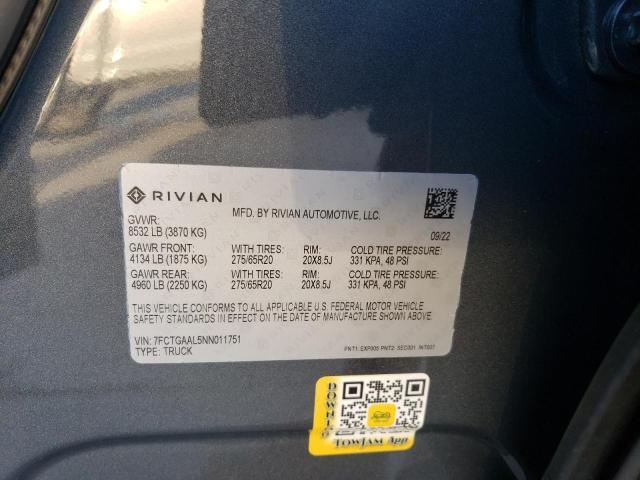 RIVIAN RIT R1T LAUNCH 2022