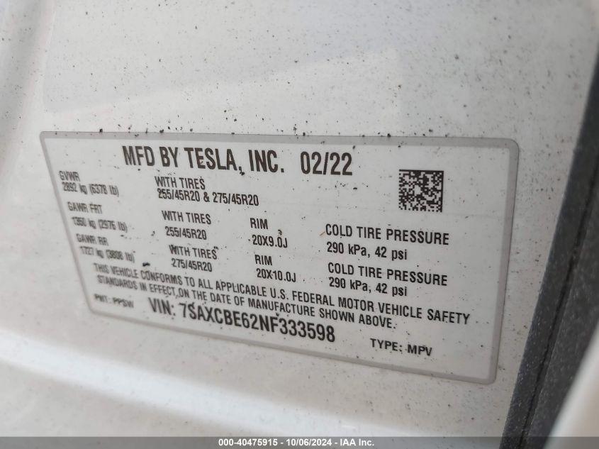 TESLA MODEL X PLAID TRI MOTOR ALL-WHEEL DRIVE 2022