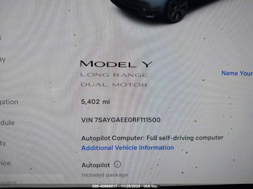 TESLA MODEL Y LONG RANGE DUAL MOTOR ALL-WHEEL DRIVE 2024