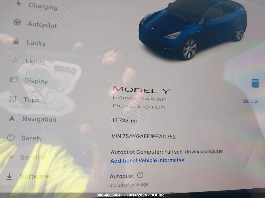 TESLA MODEL Y AWD/LONG RANGE DUAL MOTOR ALL-WHEEL DRIVE 2023