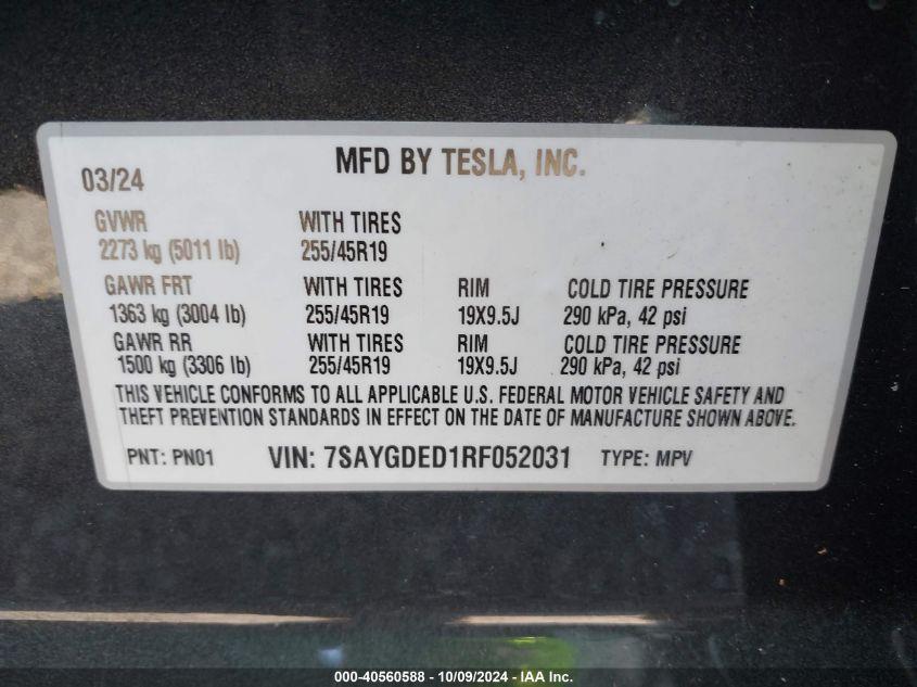 TESLA MODEL Y LONG RANGE/RWD 2024