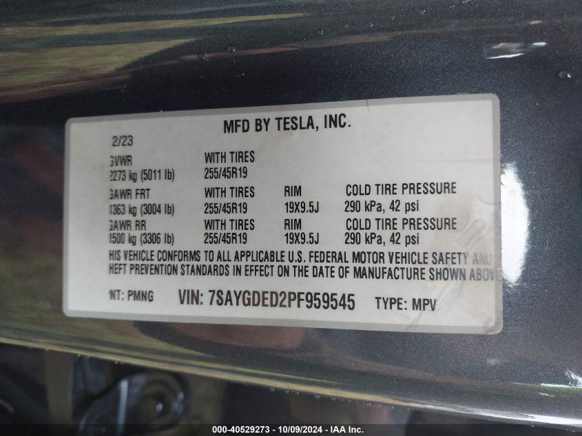 TESLA MODEL Y RWD 2023