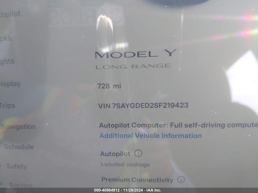 TESLA MODEL Y LONG RANGE DUAL MOTOR ALL-WHEEL DRIVE 2025