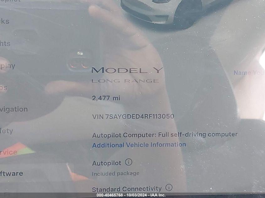 TESLA MODEL Y LONG RANGE DUAL MOTOR ALL-WHEEL DRIVE 2024