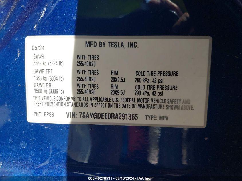 TESLA MODEL Y LONG RANGE DUAL MOTOR ALL-WHEEL DRIVE 2024