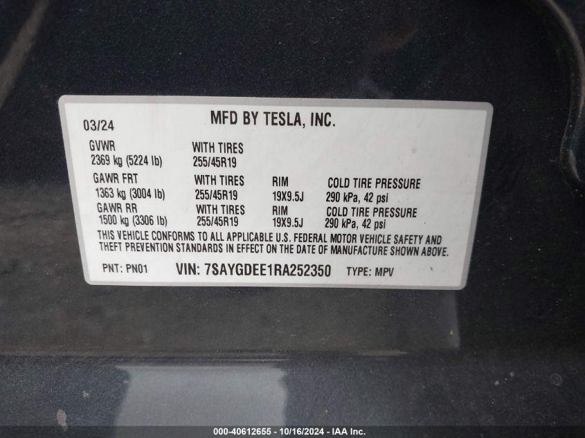 TESLA MODEL Y LONG RANGE DUAL MOTOR ALL-WHEEL DRIVE 2024