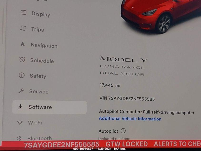 TESLA MODEL Y LONG RANGE DUAL MOTOR ALL-WHEEL DRIVE 2022