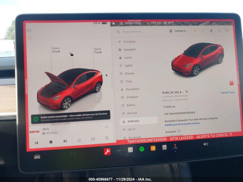 TESLA MODEL Y LONG RANGE DUAL MOTOR ALL-WHEEL DRIVE 2022