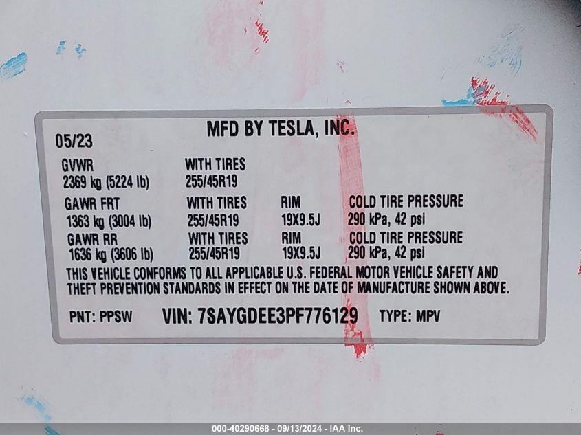 TESLA MODEL Y AWD/LONG RANGE DUAL MOTOR ALL-WHEEL DRIVE 2023