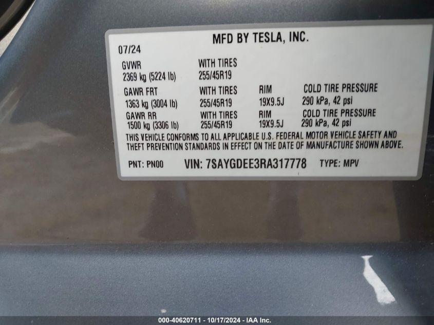 TESLA MODEL Y LONG RANGE DUAL MOTOR ALL-WHEEL DRIVE 2024