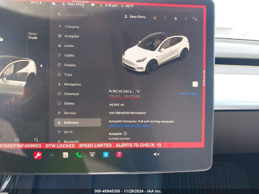 TESLA MODEL Y PERFORMANCE DUAL MOTOR ALL-WHEEL DRIVE 2022