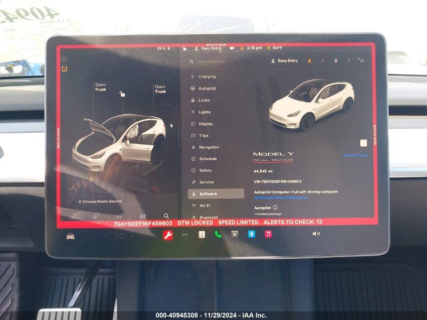 TESLA MODEL Y PERFORMANCE DUAL MOTOR ALL-WHEEL DRIVE 2022