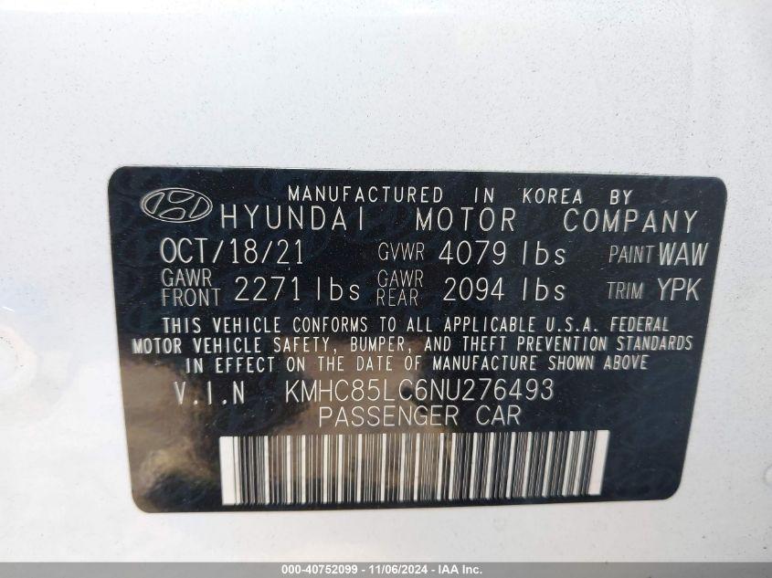 HYUNDAI IONIQ HYBRID SEL 2022