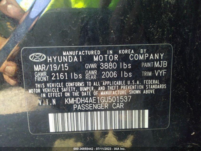 HYUNDAI ELANTRA SE 2016