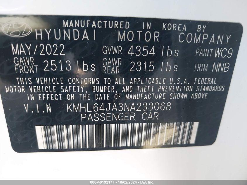 HYUNDAI SONATA SEL 2022