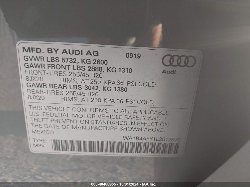 AUDI SQ5 PREMIUM PLUS TFSI QUATTRO TIPTRONIC 2020