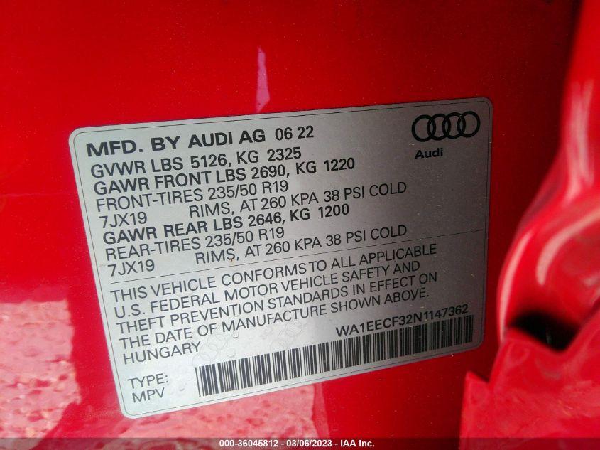 AUDI Q3 S LINE PREMIUM PLUS 2022