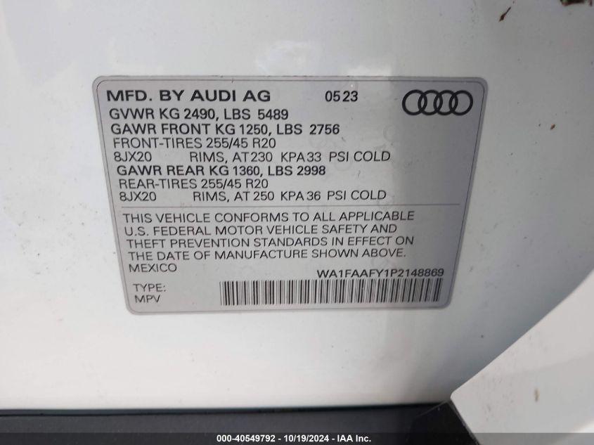 AUDI Q5 PRESTIGE 45 TFSI S LINE QUATTRO S TRONIC 2023