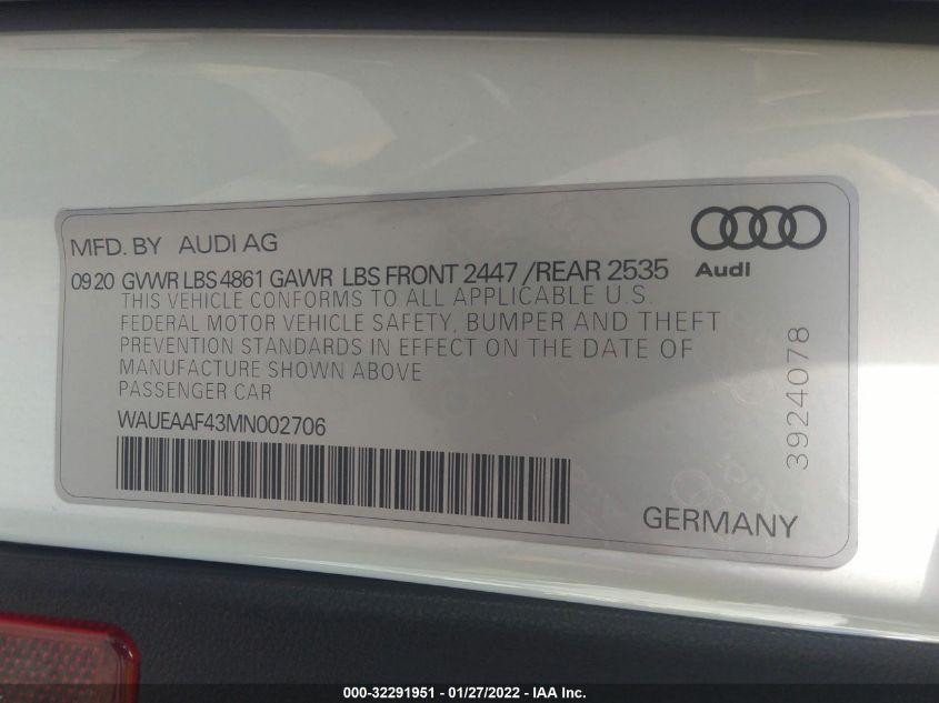 AUDI A4 SEDAN S LINE PREMIUM PLUS 2021