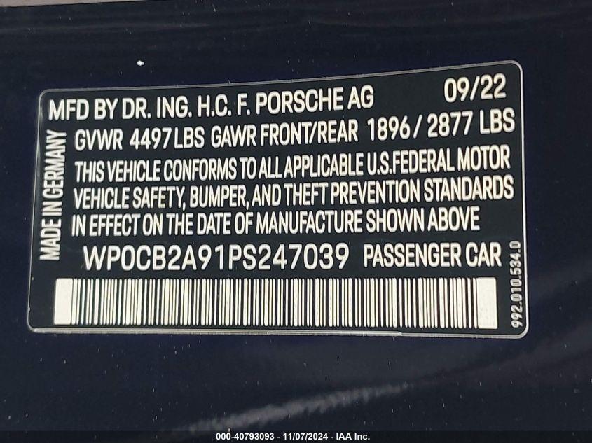 PORSCHE 911 CARRERA 4 GTS /CARRERA 4S /CARRERA GTS /CARRERA S 2023